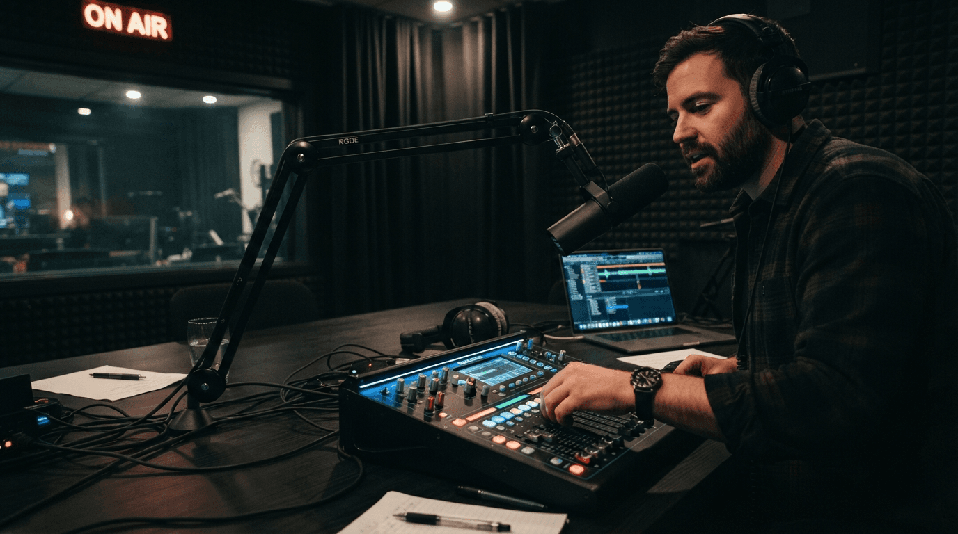 Radio host live on air